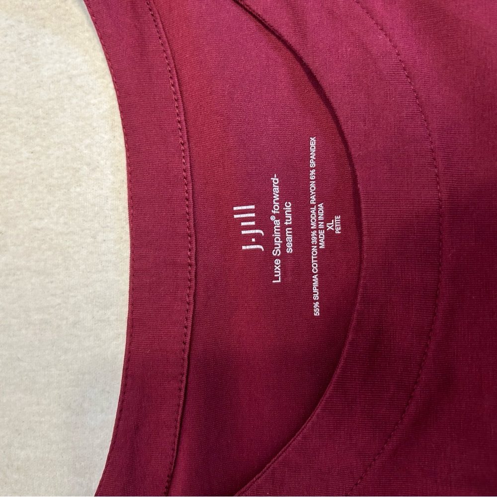 J. Jill Luxe Supima‎ forward seam tunic Maroon size XL Petite - Picture 3 of 7